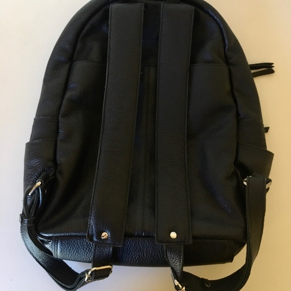 Black leather backpack